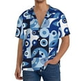 thumbnail image 3 of Xecao offers the Evil Eye for Men's Casual Short-sleeved Shirt, a button-up collared shirt with a pocket, perfect for beach vacations and yacht travel in the XX-Large size., 3 of 7
