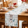 thumbnail image 5 of Table Runner - 120 Inch Long, Easter Bunny Kitchen Dining Table Runner Dresser Scarves, Green Eucalyptus Leaves Spring Flowers Grey Plaid Farmhouse Decor for Coffee Tables Wedding Party Banquet, 5 of 8