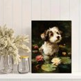 thumbnail image 2 of Cute Dog Water Lily Canvas Print, Pet Decor for Living Room Bedroom Office Cafe Restaurant Study Home Decor, 2 of 8