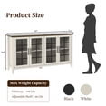 thumbnail image 6 of FIAKOA 63" Farmhouse Buffet Cabinet with Storage, Large White Sideboard Cabinet with Glass Doors, Kitchen Coffee Bar Cabinet for Dining Room, 6 of 6