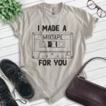 thumbnail image 2 of I Made A Mixtape T-shirt, Unisex Women's Men's, Cassette Tape Mix Tape Funny 80s Nostalgia Nostalgic, Light Silk Gray, X-Small, 2 of 6