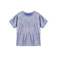 thumbnail image 3 of DPOIS Kids Girls Boys Sparkly Shiny Metallic Short Sleeves Dance Tops Royal Blue 5-6, 3 of 7