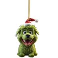 Cute Cartoon Christmas Green Dog Car Hanging Home Tree Ornament