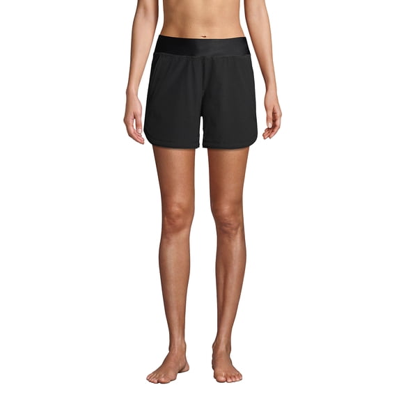 Lands' End Women's Curvy Fit 5" Quick Dry Board Shorts Swim Shorts with Panty