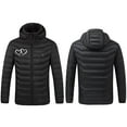thumbnail image 5 of Heated Quilted Jackets for Women and Men Heart Full Zip 8 Heating and 3-Levels Coats with Pockets Loose Casual Detachable Hooded Jacket Washable Outerwear no Power Bank, 5 of 5