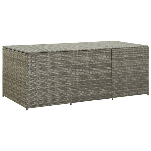 Outdoor Storage Box with Gas Lift, 71 Inch Rectangular, Gray Rattan
