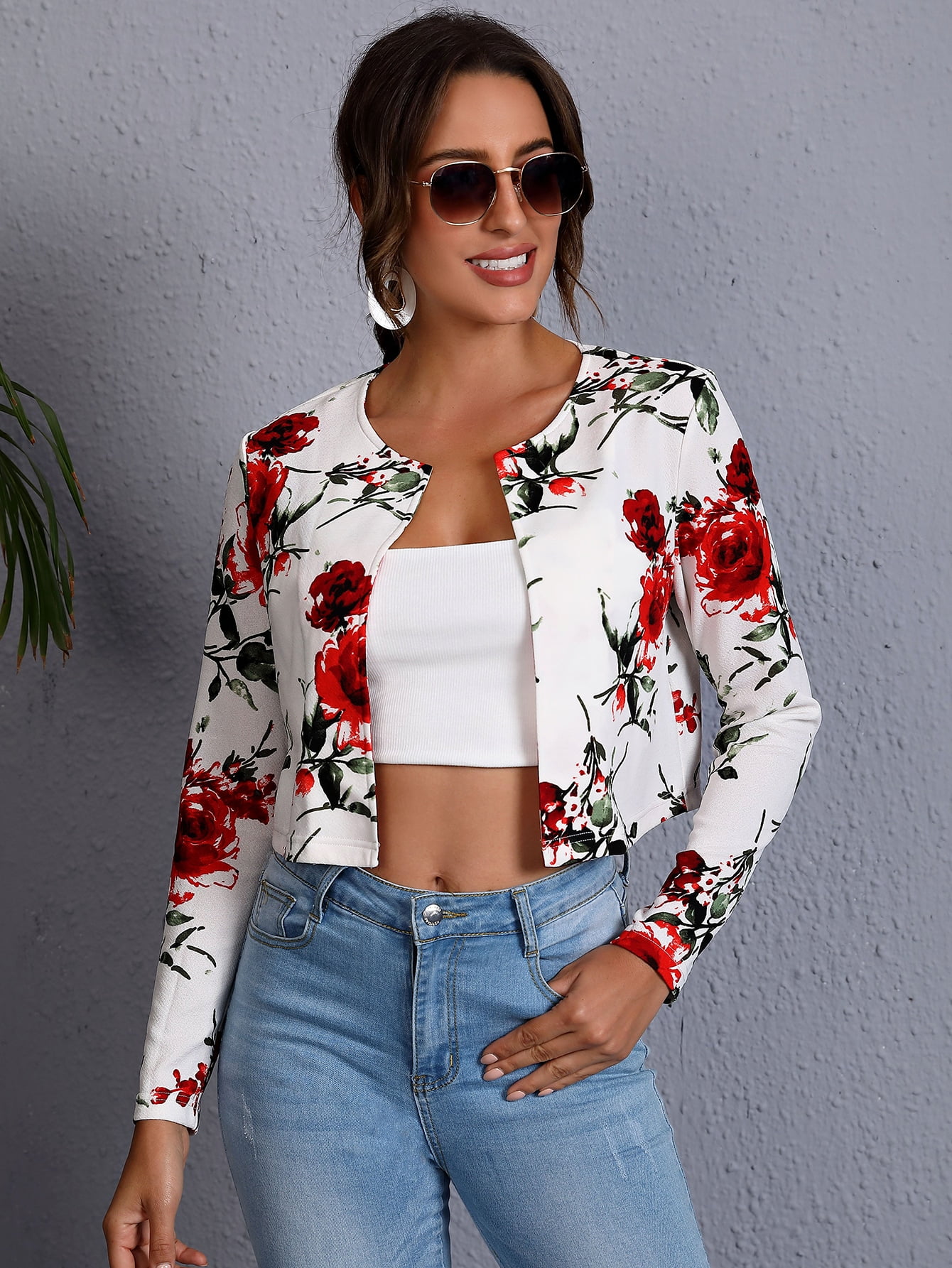 multicolor crop jacket