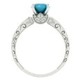 thumbnail image 4 of 1.06 ct Round Cut Simulated Turquoise Solitaire with Accents Engagement Ring for Women in 18K White Gold, 4 of 5