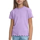 thumbnail image 2 of Blusas y camisas de manga corta con cuello redondo para niños, primavera y verano, color liso, manga corta, cuello redondo, camiseta para niños, parte superior de poliéster para niños, 2 of 5