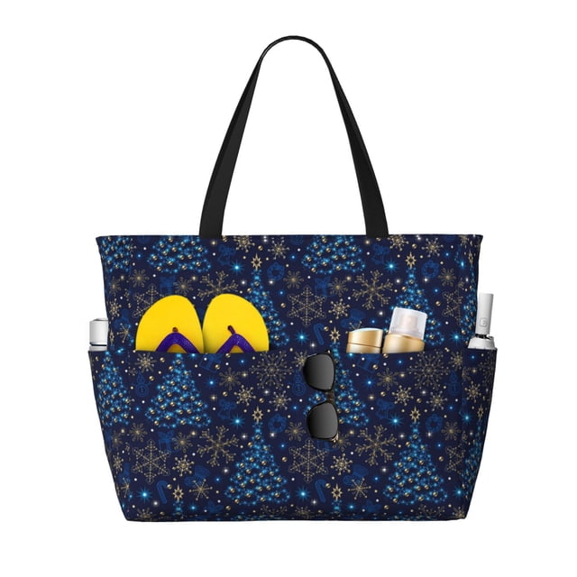 Disketp Christmas Tree Bolsa de Playa de Gran Capacidad, Bolso Impermeable y a Prueba de Arena para Mujer, Ideal para Playa, Piscina y Natación