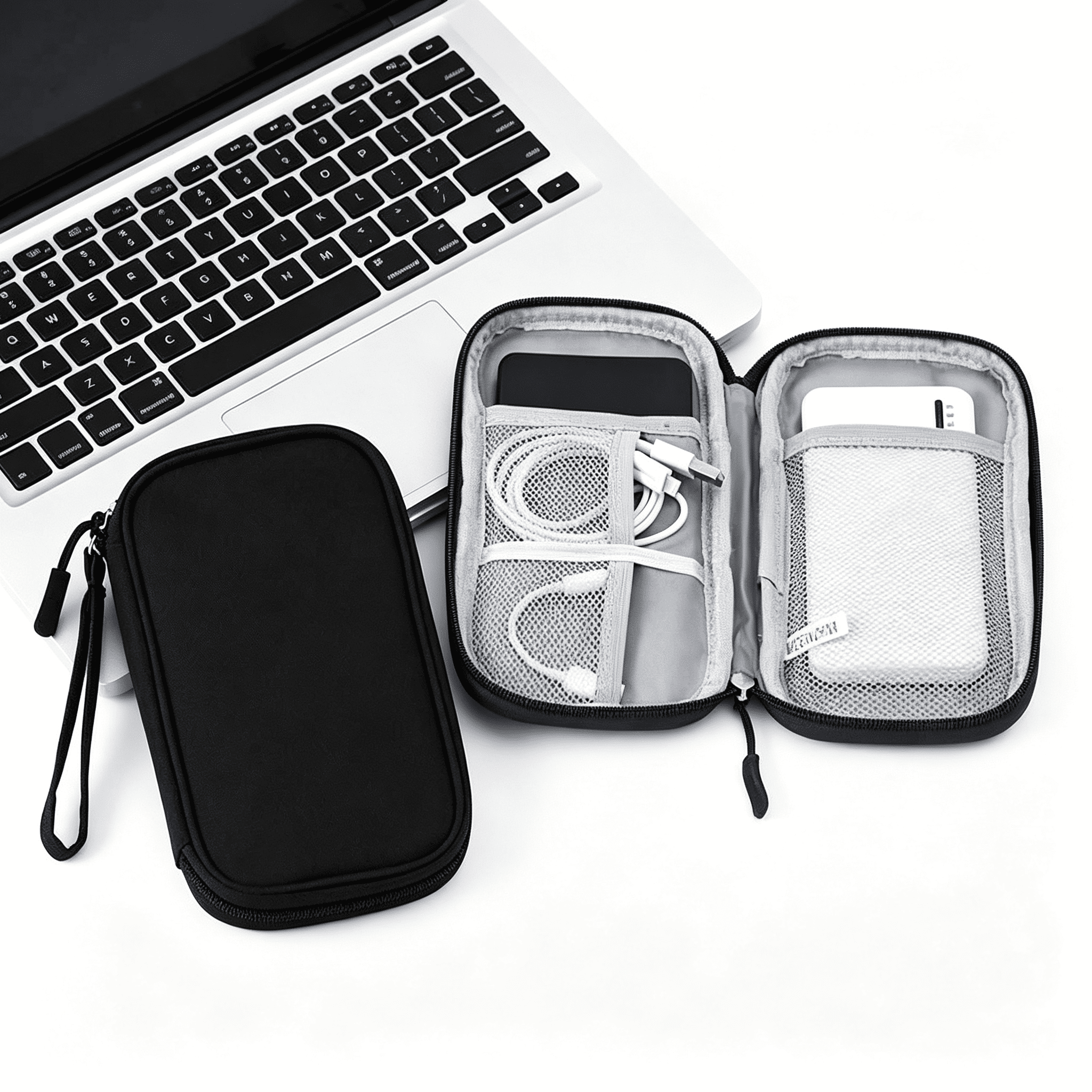 GASTROPOD Electronic Organizer,Hard Shell Electronic Charger Cable Organizer Travel Case,Waterproof Double Layers Storage Bag for Cable,Cord,Charger,Phone,Earphone (Blue)