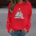 thumbnail image 5 of Christmas Tree Sweatshirt for Women All Booked For Christmas Long Sleeve Shirt Librarian Christmas Holiday Tops, 5 of 5