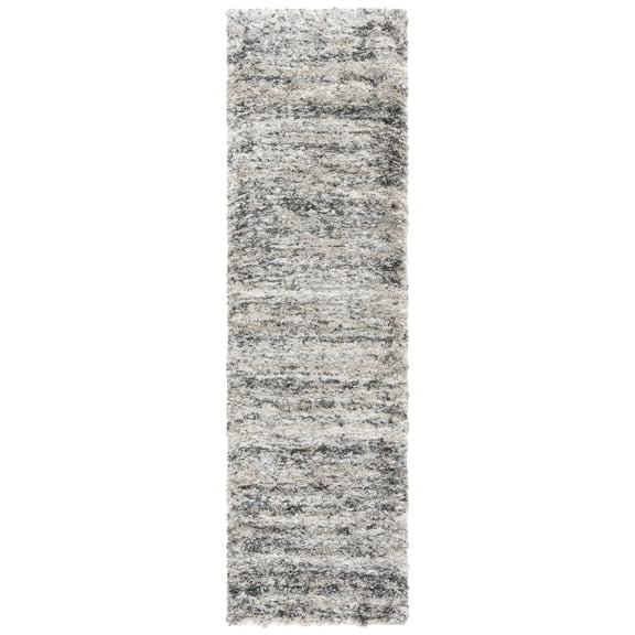 SAFAVIEH Iceland Hannah Abstract Shag Runner Rug, Cream/Grey, 2' x 8'