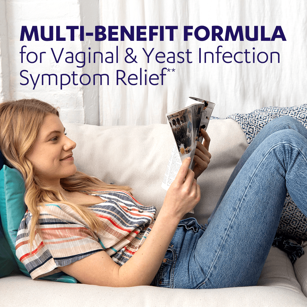 AZO Yeast Plus Dual Relief Tablets, FSA/HSA Eligible, Relieves Itching & Burning, 60 Count