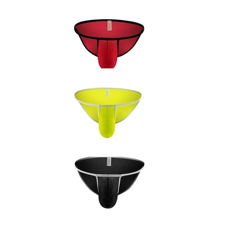 

Clearance! KUNPENG Men s Briefs Mesh Breathable Side Waist Hollowed-Out Design Young Sexy White As shown