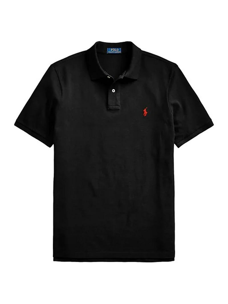 Polo Ralph Lauren Mens Classic Fit Mesh Polo Shirt, Black,S