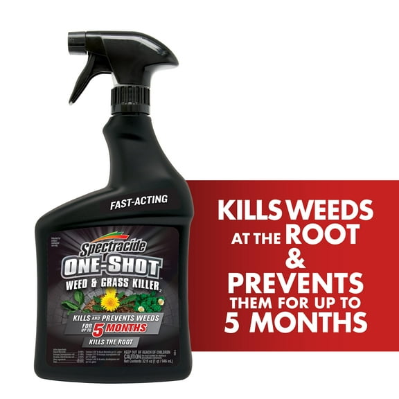 Spectracide One Shot Weed & Grass Killer, Ready-to-Use Spray, 32 Ounce
