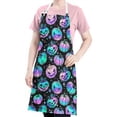 thumbnail image 5 of Colorful Halloween Pumpkins Apron-Garden Aprons for Women with Pockets-Cotton Linen Waterproof Kitchen Cooking Gardening Aprons Adjustable for Kitchen,Cooking,BBQ and Salon 32"x27", 5 of 7