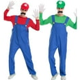 thumbnail image 2 of Super Brothers Costume Family Matching Adult & Kids Cosplay Costume Mario Brothers Halloween Cosplay Costume, 2 of 7