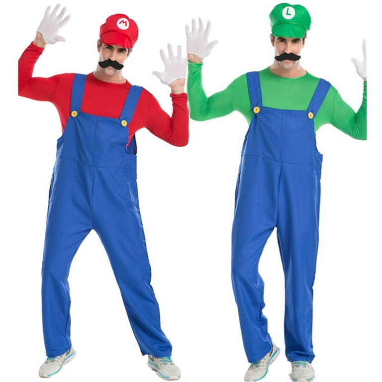 Super Brothers Costume Family Matching Adult & Kids Cosplay Costume Mario  Brothers Halloween Cosplay Costume 