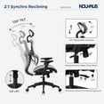 thumbnail image 6 of NOUHAUS Ergo3DL Ergonomic High-Back Mesh Office Chair with Adjustable Headrest, Lumbar Support, and Armrests, Gray, 6 of 6