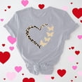 thumbnail image 2 of Itsame Short Shirt Sleeved for Womens Heart Printed T-Shirt Tops Round Neck T Shirt Gray Size S, 2 of 8