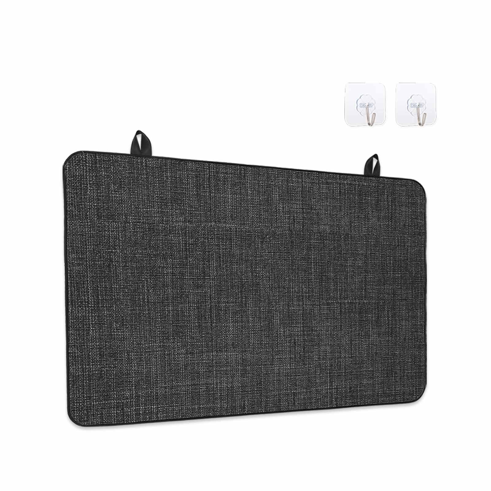 Black Burlap Texture Stove Top Cover for Electric Stove, Heat-proof & Non Slip Glass Top Stove Cover Protector, Farmhouse Vintage Black Kitchen Flat Cooktop Rubber Mat 36x21 Inches