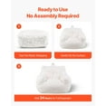 thumbnail image 5 of Bean Bag Chair, 3 feet Bean Bag Chair with Soft Armrests and Storage Pocket, 25D Memory Foam Filled with Soft Teddy Velvet Cover, Bean Bag for Bedroom or Playroom, White, 5 of 8