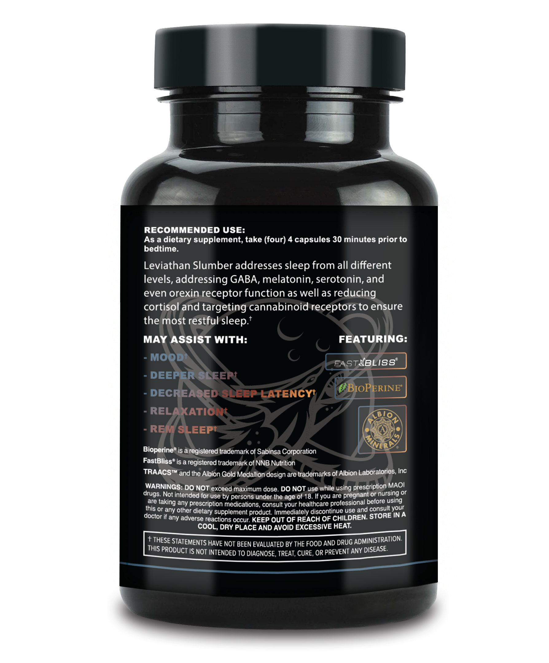 Leviathan Nutrition Slumber | Natural Sleep Aid with 5-HTP, Magnesium, Melatonin, Valerian Root