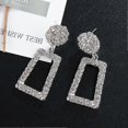 thumbnail image 3 of Pendientes colgantes grandes de metal geométricos plateados y dorados para mujeres y niñas, 2,2 cm, 3 cm, 6,5 cm, plata pequeña, 3 of 4