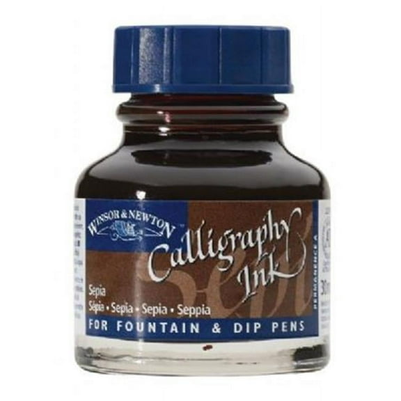 Winsor & Newton Calligraphy, Fountain, Dip, Technical Pen & Airbrush Ink, Sepia