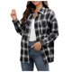 thumbnail image 2 of Pntutb moda mujer entramado impresión abrigo invierno camisa manga larga prendas de vestir exteriores blusa liquidación Pntutb Pntutb-7635, 2 of 9
