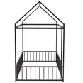 thumbnail image 4 of Twin Size Metal House Bed Frame with Rails, Montessori Floor Bed without Slats (Black), 4 of 8