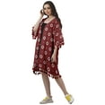 thumbnail image 4 of Moomaya Front Open Printed Shrug 3/4 Sleeve Georgette Beach Cover Up For Women, 4 of 6