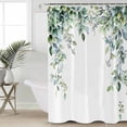 thumbnail image 2 of Small Stall Shower Curtain 36x78 Inch Narrow Half Size Green Eucalyptus Leaves Bath Curtains Bathroom Decor Summer Botanical Vines Plants Waterproof Fabric Shower Curtain Set with Hooks 36 Inch, 2 of 6