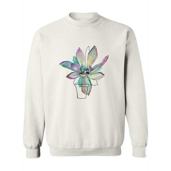 Succulent Plant Pastel Colors Sweatshirt Women -Image by Shutterstock, Female Medium