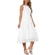 thumbnail image 4 of Vestido de verano sin mangas para mujer Inspire Chic, vestido midi en línea A, casual de algodón, vestido de vacaciones L blanco, 4 of 6