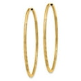 thumbnail image 3 of 14k Yellow Gold 1.5mm Satin Sparkle-Cut Endless Hoop Earrings - Measures 39x39mm Wide 1.5mm Thick, 3 of 4