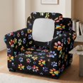 thumbnail image 3 of FUIALDOLG 2 Piece Stretch Stylish Furniture Chair Covers for Living Room Armchair Slipcovers with Elastic Bottom for Pet and Kid, Tie Dye Paw Print Spandex Sofa Cover, 3 of 8