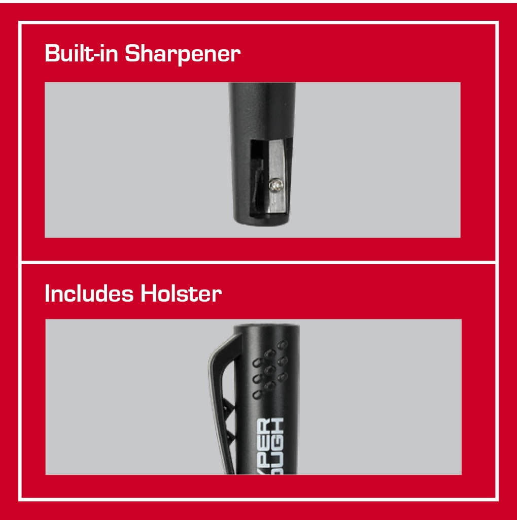 Hyper Tough Mechanical Carpenter Pencil with Pencil Sharpener and Case