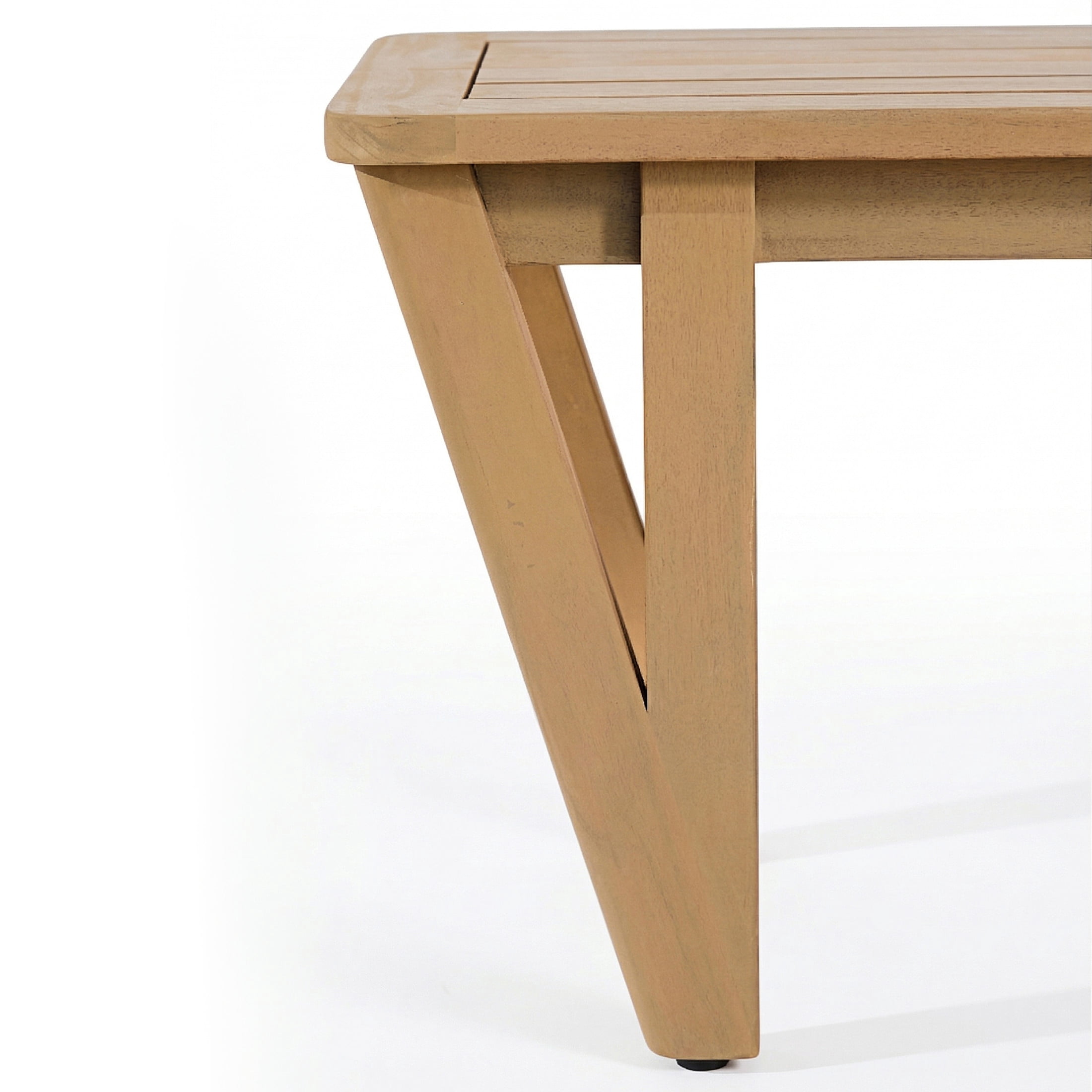 Christopher Knight Home Farmhouse Acacia Wood Outdoor Dining Bench with V-Legs for 2 to 3, Light Teak