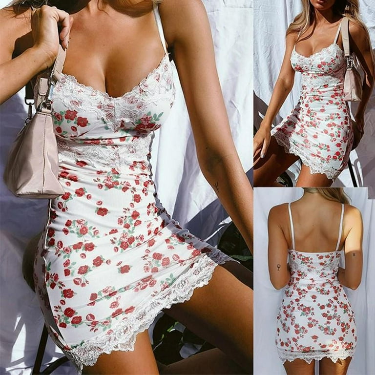 Plus Size Orchid Floral Lace Trim Mini Dress