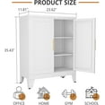 thumbnail image 2 of White Metal Storage Cabinet with 2 Doors, 35.43" H Sideboard Buffet Cabient with 2 Adjustable Shelves, Versatile Kitchen Pantry Cupboard for Home Office Garage or Gym (White), 2 of 14