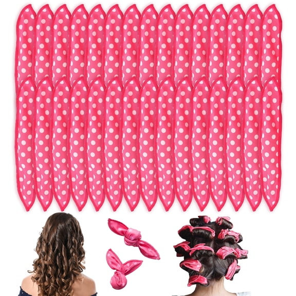 GIRACOA 30 PCS Soft Foam Hair Curlers, Heatless Sleep Overnight Pillow Hair Rollers for Long Short Hair Styling Tools