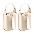 thumbnail image 1 of 2pcs Colorful PU Leather Tissue Holder Box Hanging Paper Towel Dispenser for Living Room Office and Vehicle Interior Pink, 1 of 4