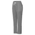 thumbnail image 3 of Women's Fashion Solid Color Cotton Linen Elastic Seven Pants, Gray S-XXL, 3 of 6