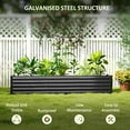 thumbnail image 3 of Outsunny 8x1.3x1.5ft Galvanized Raised Garden Bed, Open Bottom, Dark Grey, 3 of 6