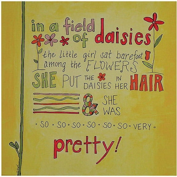 Trademark Art "Daisy Girl" Canvas Art by Nicole Dietz