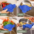 thumbnail image 6 of Snap N' Strain - Silicone Pasta Strainer Clip-On for Pots and Pans - Heat Resistant Colander for Vegetables and Noodles - Kitchen Gadgets for Cooking - Space-Saving Design - Gray, 6 of 12