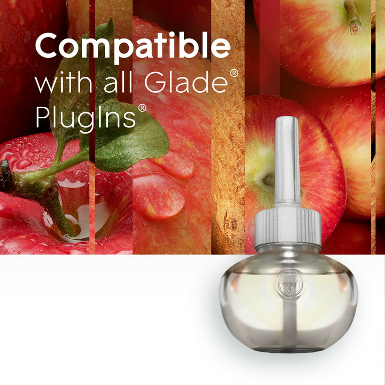 Glade PlugIns Refill 3 ct, Apple Cinnamon, 2.01 FL. oz. Total, Scented Oil  Air Freshener Infused with Essential Oils 